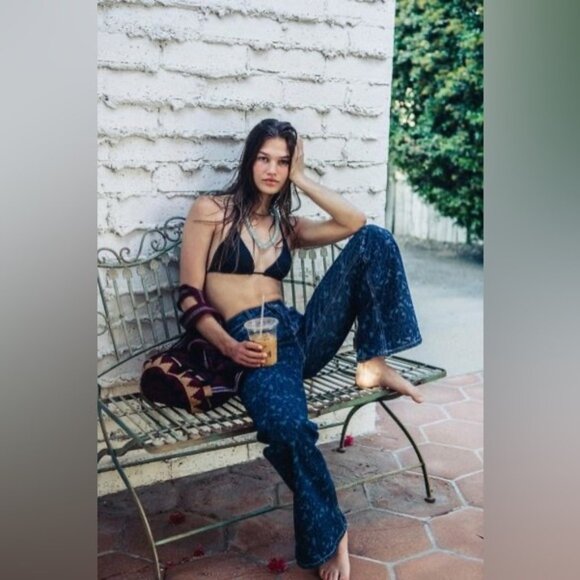 Urban Outfitters | BDG Low Rise Flare Jean New 27 Waist Floral Y2K Skater Beach - Picture 3 of 10